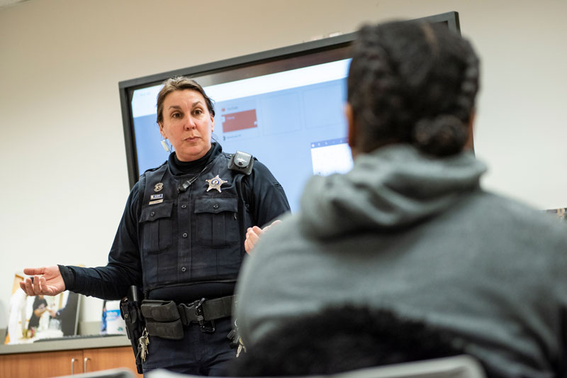 Public Safety officer delivering training